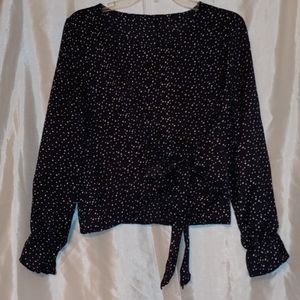 Polka dot long sleeved blouse